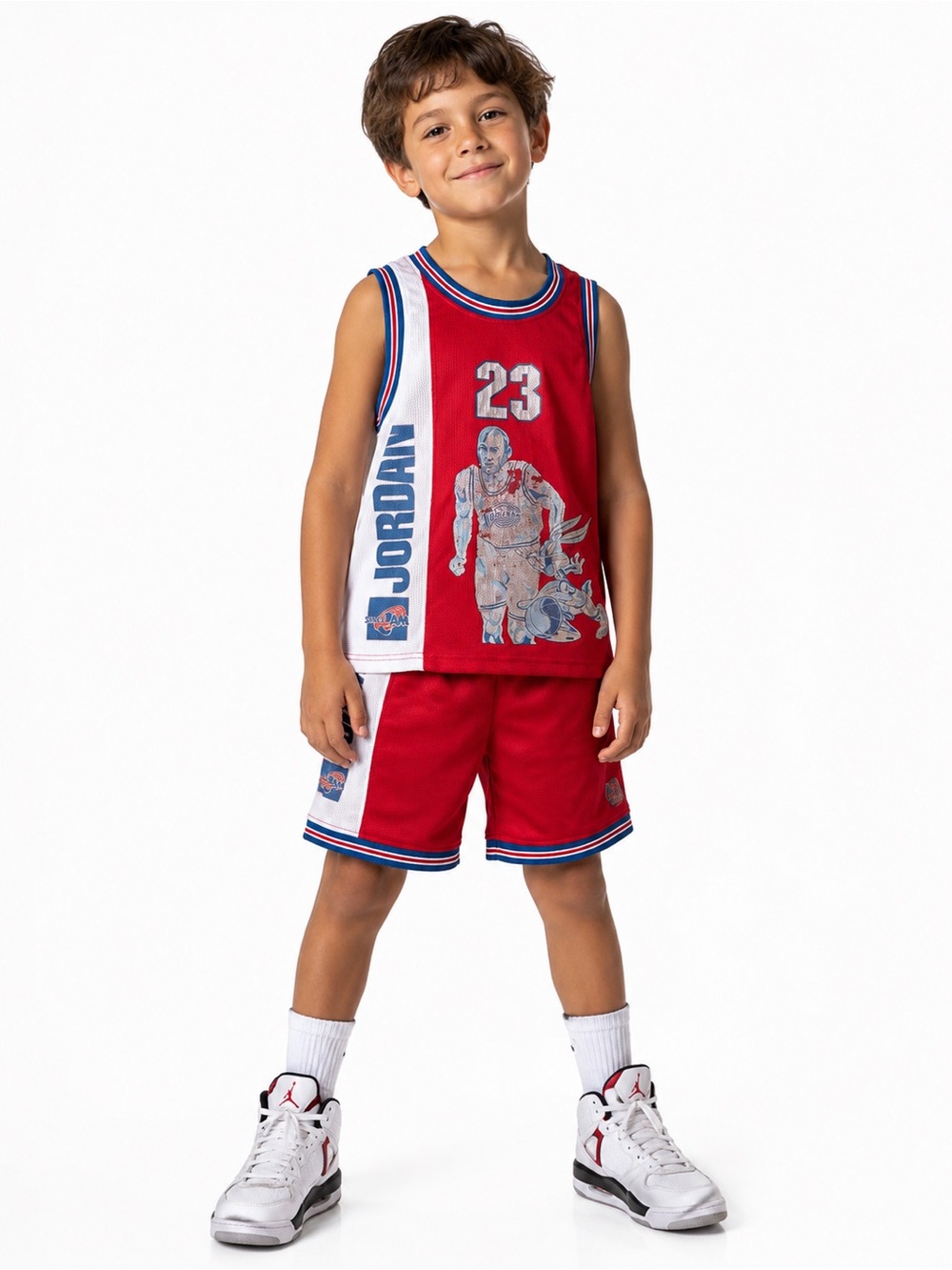 VTG 1996 Warner Bros Studio Space Jam Michael Jordan Bugs Bunny Jersey Set XS